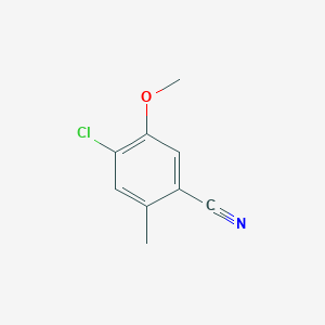 molecular formula C9H8ClNO B13000151 4-Chloro-5-methoxy-2-methylbenzonitrile 