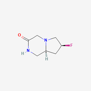 molecular formula C7H11FN2O B13000178 (7S,8aS)-7-Fluorohexahydropyrrolo[1,2-a]pyrazin-3(4H)-one 