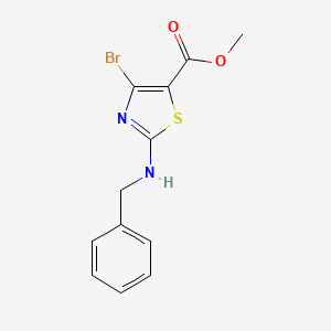 molecular formula C12H11BrN2O2S B13000185 Methyl 2-(benzylamino)-4-bromo-thiazole-5-carboxylate 