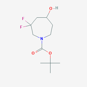 molecular formula C11H19F2NO3 B13000237 tert-Butyl 3,3-difluoro-5-hydroxy-aZepane-1-carboxylate 