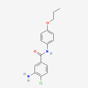 molecular formula C16H17ClN2O2 B13000248 3-amino-4-chloro-N-(4-propoxyphenyl)benzamide 