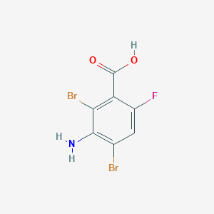 molecular formula C7H4Br2FNO2 B13000270 3-Amino-2,4-dibromo-6-fluorobenzoic acid CAS No. 1208076-94-1