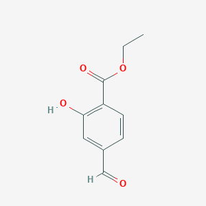 molecular formula C10H10O4 B13000286 Ethyl 4-formyl-2-hydroxybenzoate 