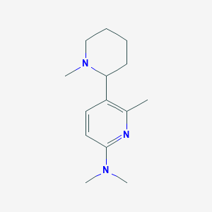 molecular formula C14H23N3 B13000291 N,N,6-Trimethyl-5-(1-methylpiperidin-2-yl)pyridin-2-amine 