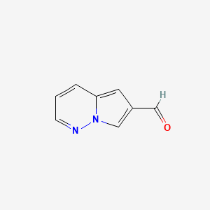 molecular formula C8H6N2O B13000330 Pyrrolo[1,2-b]pyridazine-6-carbaldehyde 