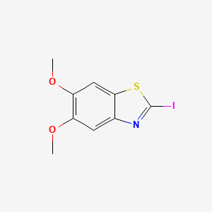 molecular formula C9H8INO2S B13000352 2-Iodo-5,6-dimethoxybenzo[d]thiazole 