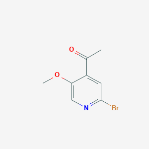 molecular formula C8H8BrNO2 B13000374 1-(2-Bromo-5-methoxypyridin-4-YL)ethanone 