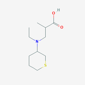 molecular formula C11H21NO2S B13000399 3-(Ethyl(tetrahydro-2H-thiopyran-3-yl)amino)-2-methylpropanoic acid 