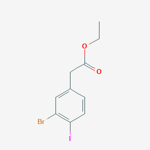 molecular formula C10H10BrIO2 B13000423 Ethyl 3-Bromo-4-iodophenylacetate 