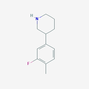 molecular formula C12H16FN B13000433 3-(3-Fluoro-4-methylphenyl)piperidine CAS No. 1044768-81-1