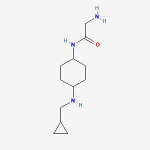 molecular formula C12H23N3O B13000456 2-amino-N-[4-(cyclopropylmethylamino)cyclohexyl]acetamide 