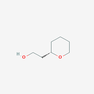 molecular formula C7H14O2 B13000467 (S)-2-(Tetrahydro-2H-pyran-2-yl)ethan-1-ol 