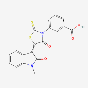 3-[5-(1-Methyl-2-oxoindol-3-ylidene)-4-oxo-2-sulfanylidene-1,3-thiazolidin-3-yl]benzoic acid