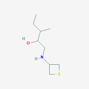 molecular formula C9H19NOS B13000481 3-Methyl-1-(thietan-3-ylamino)pentan-2-ol 