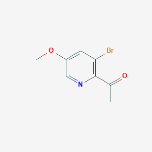 molecular formula C8H8BrNO2 B13000500 1-(3-Bromo-5-methoxypyridin-2-YL)ethanone 