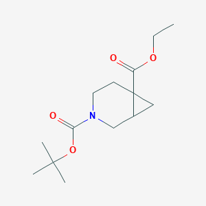 molecular formula C14H23NO4 B13000507 3-tert-Butyl 6-ethyl 3-azabicyclo[4.1.0]heptane-3,6-dicarboxylate 