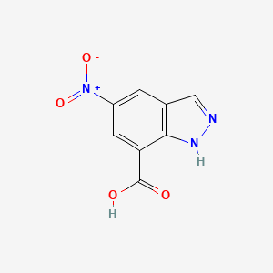 molecular formula C8H5N3O4 B1300052 5-硝基-1H-吲唑-7-羧酸 CAS No. 883290-89-9