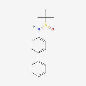 molecular formula C16H19NOS B13000556 N-([1,1'-Biphenyl]-4-yl)-2-methylpropane-2-sulfinamide 