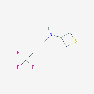 molecular formula C8H12F3NS B13000568 N-(3-(Trifluoromethyl)cyclobutyl)thietan-3-amine 