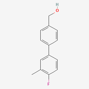 molecular formula C14H13FO B13000579 4-(4-Fluoro-3-methylphenyl)benzyl alcohol CAS No. 885964-14-7