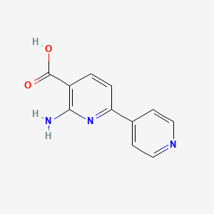 molecular formula C11H9N3O2 B13000587 6-Amino-[2,4'-bipyridine]-5-carboxylic acid 