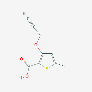 molecular formula C9H8O3S B13000618 5-Methyl-3-(prop-2-yn-1-yloxy)thiophene-2-carboxylic acid 