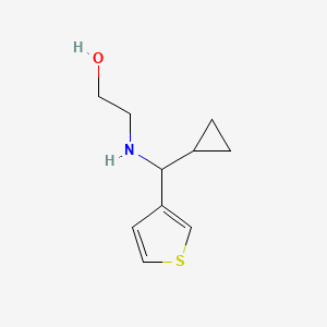 molecular formula C10H15NOS B13000626 2-((Cyclopropyl(thiophen-3-yl)methyl)amino)ethanol 