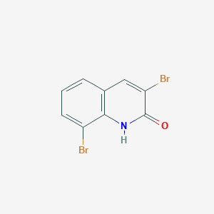 molecular formula C9H5Br2NO B13000642 3,8-Dibromoquinolin-2(1H)-one 