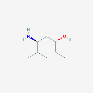 molecular formula C8H19NO B13000657 (3R,5S)-5-Amino-6-methylheptan-3-ol 