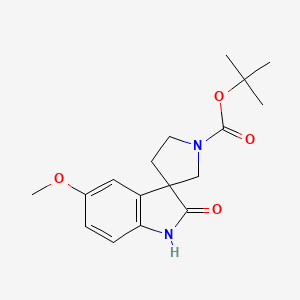 molecular formula C17H22N2O4 B13000675 tert-Butyl 5-methoxy-2-oxospiro[indoline-3,3'-pyrrolidine]-1'-carboxylate 