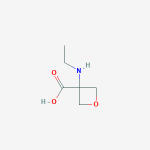 molecular formula C6H11NO3 B13000714 3-(Ethylamino)oxetane-3-carboxylicacid 