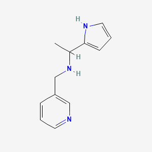 molecular formula C12H15N3 B13000734 N-(pyridin-3-ylmethyl)-1-(1H-pyrrol-2-yl)ethanamine 