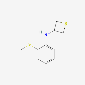 molecular formula C10H13NS2 B13000738 N-(2-(Methylthio)phenyl)thietan-3-amine 