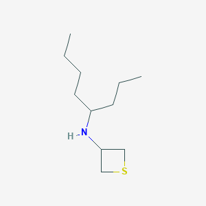 molecular formula C11H23NS B13000757 N-(Octan-4-yl)thietan-3-amine 