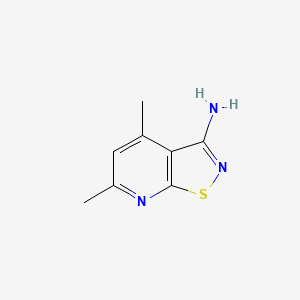 molecular formula C8H9N3S B1300077 4,6-二甲基异噻唑并[5,4-b]吡啶-3-胺 CAS No. 56891-66-8