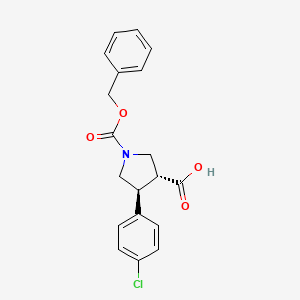 trans-1-[(Benzyloxy)carbonyl]-4-(4-chlorophenyl)pyrrolidine-3-carboxylicacid