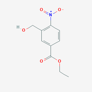 molecular formula C10H11NO5 B13000834 Ethyl 3-(hydroxymethyl)-4-nitrobenzoate 