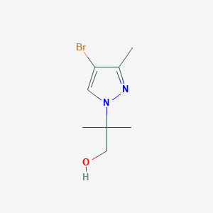 molecular formula C8H13BrN2O B13000872 2-(4-Bromo-3-methyl-1H-pyrazol-1-yl)-2-methylpropan-1-ol 