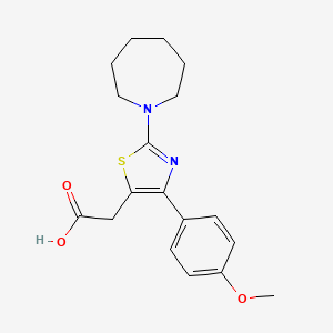 2-(2-(Azepan-1-yl)-4-(4-methoxyphenyl)thiazol-5-yl)acetic acid