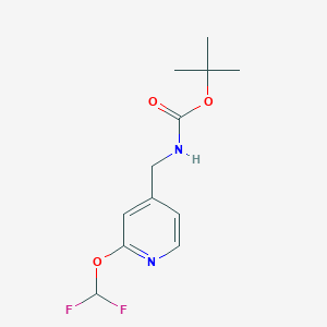 molecular formula C12H16F2N2O3 B13000940 tert-Butyl ((2-(difluoromethoxy)pyridin-4-yl)methyl)carbamate 