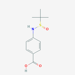 molecular formula C11H15NO3S B13000949 (R)-4-(1,1-Dimethylethylsulfinamido)benzoic acid 