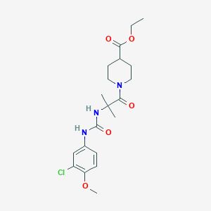 1-[2-[[(3-Chloro-4-methoxyanilino)-oxomethyl]amino]-2-methyl-1-oxopropyl]-4-piperidinecarboxylic acid ethyl ester