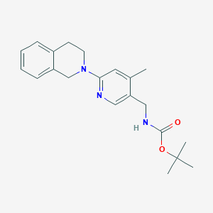 molecular formula C21H27N3O2 B13000969 tert-Butyl ((6-(3,4-dihydroisoquinolin-2(1H)-yl)-4-methylpyridin-3-yl)methyl)carbamate 