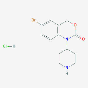 molecular formula C13H16BrClN2O2 B13000975 6-Bromo-1-(piperidin-4-yl)-1H-benzo[d][1,3]oxazin-2(4H)-one hydrochloride 