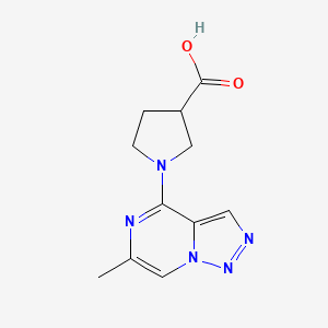 molecular formula C11H13N5O2 B13000982 1-(6-Methyl-[1,2,3]triazolo[1,5-a]pyrazin-4-yl)pyrrolidine-3-carboxylic acid 