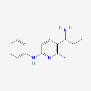 5-(1-Aminopropyl)-6-methyl-N-phenylpyridin-2-amine