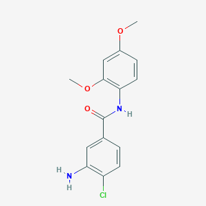 molecular formula C15H15ClN2O3 B13001025 3-amino-4-chloro-N-(2,4-dimethoxyphenyl)benzamide 