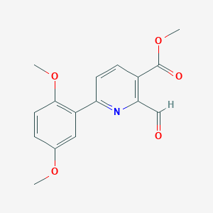 molecular formula C16H15NO5 B13001028 Methyl 6-(2,5-dimethoxyphenyl)-2-formylnicotinate 