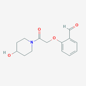 molecular formula C14H17NO4 B13001036 2-(2-(4-Hydroxypiperidin-1-yl)-2-oxoethoxy)benzaldehyde 