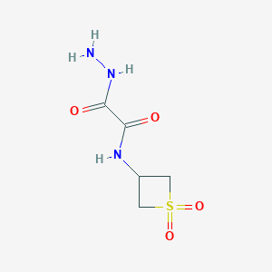 molecular formula C5H9N3O4S B13001040 N-(1,1-Dioxidothietan-3-yl)-2-hydrazinyl-2-oxoacetamide 